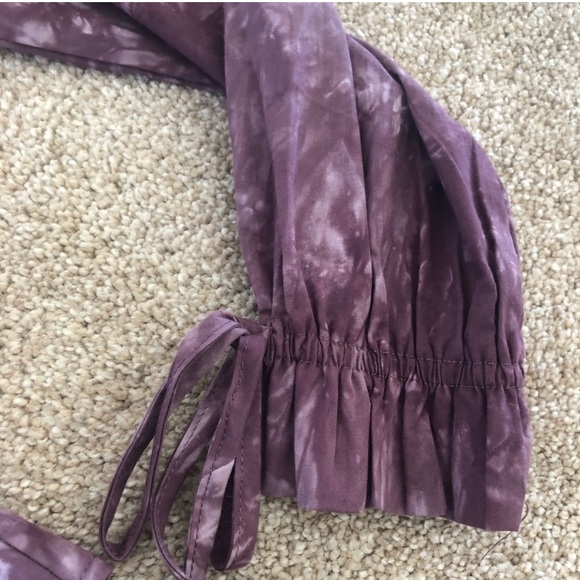 Purple long sleeve tie blouse - Picture 4 of 6